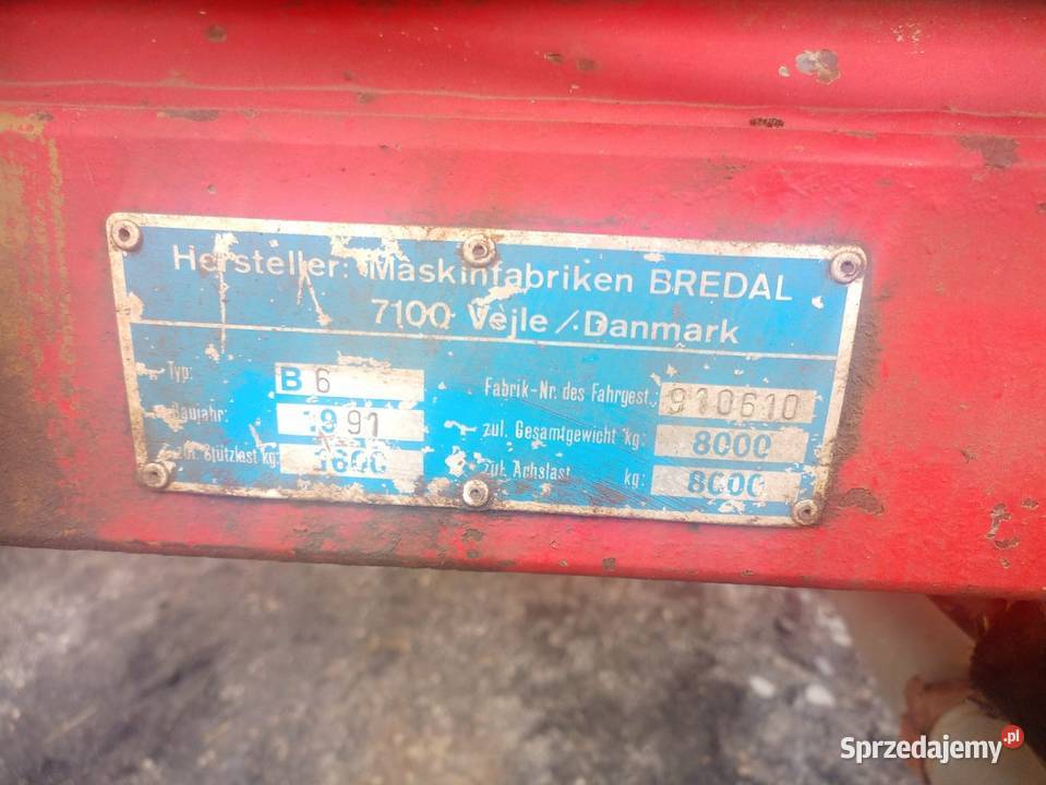 Rozrzutnik do wapna Bredal 8 ton lubelskie Chełm