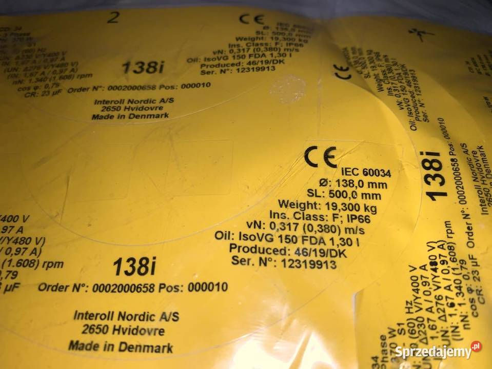 Interroll 138i Drum Motor 037kW 138mm x 500 mm Dom i Ogród Warszawa