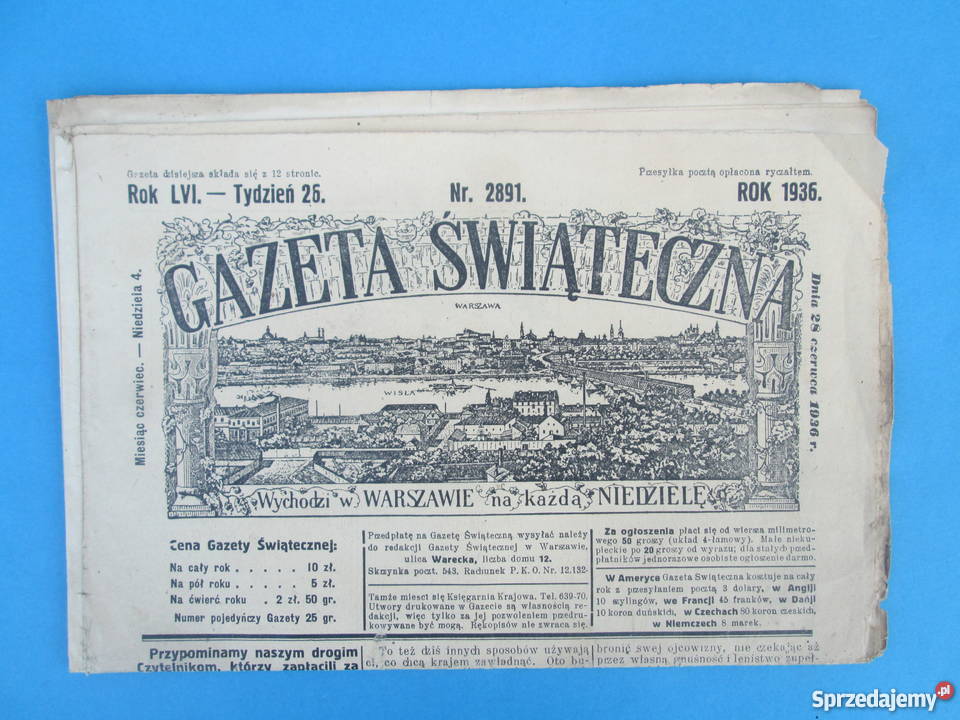 5 Gazeta Świąteczna wydania 1936 Bezpłatna Skierbieszów