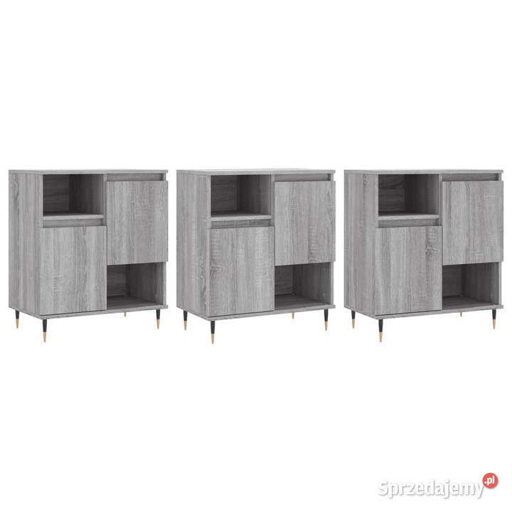 Szafki 3 szary dąb sonoma materiał Warszawa sprzedam