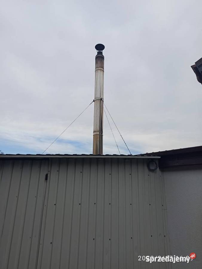 Piec żeliwny z podajnikiem i kominem groszek Mierzeszyn