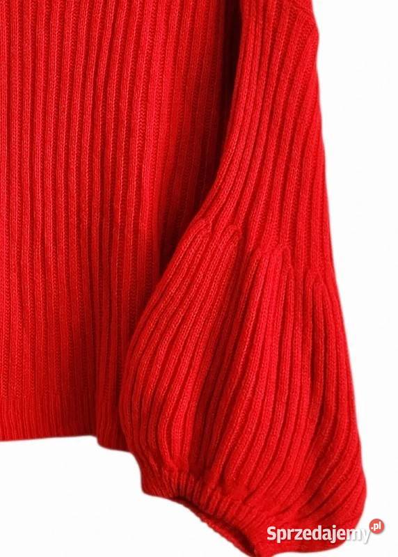 Wiralowy sweter w kolorze czewieni rękawy czerwony pomorskie Wejherowo