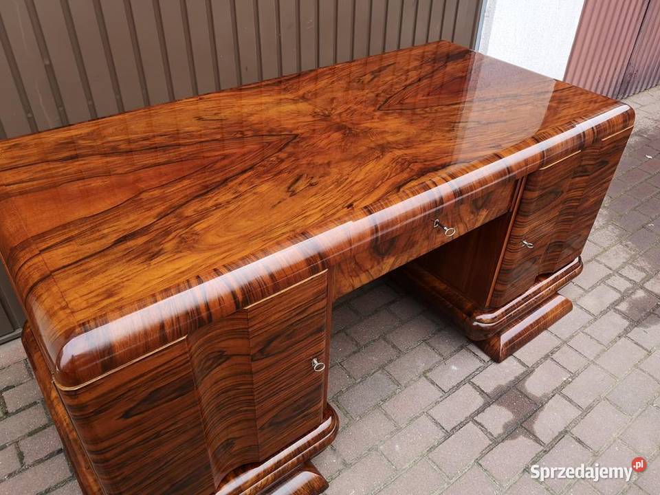 Biurko ARTDECO Orzech Politura Stare Antyk Swarzędz