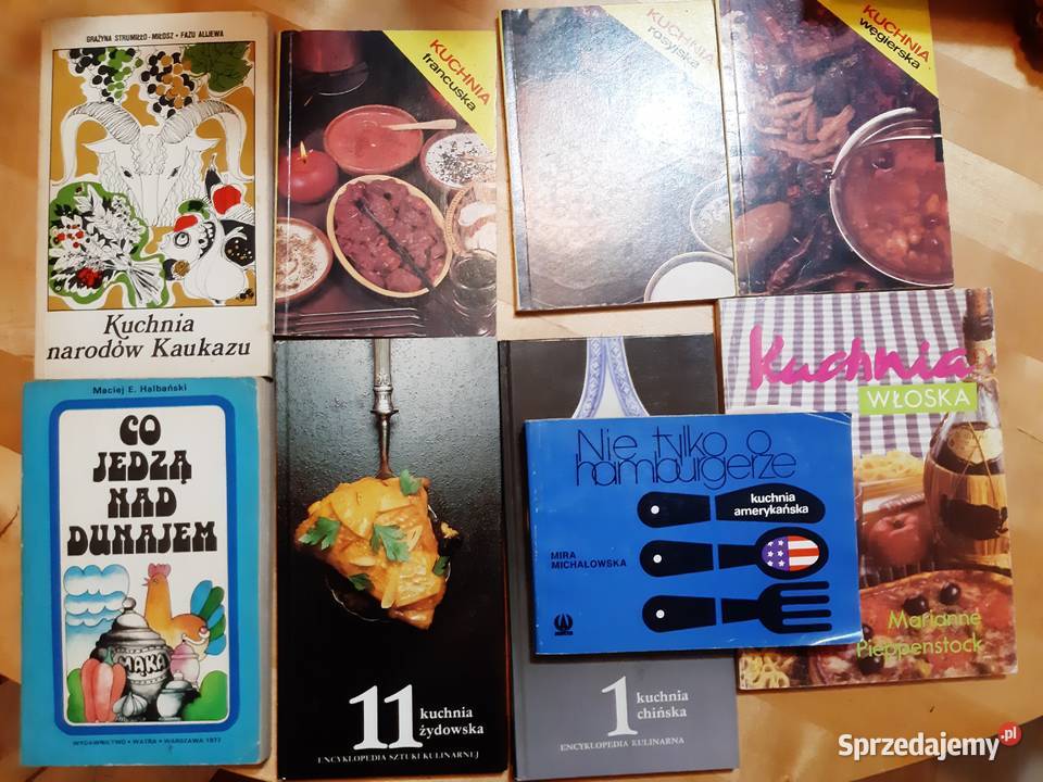 Książki kucharskie 10 szt. z krajów Europy Ameryki Azji