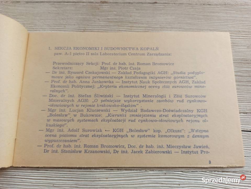 Zaproszenie na XXVI Sesje Naukową AGH XXXI Zjazd Ostrów Wielkopolski sprzedam