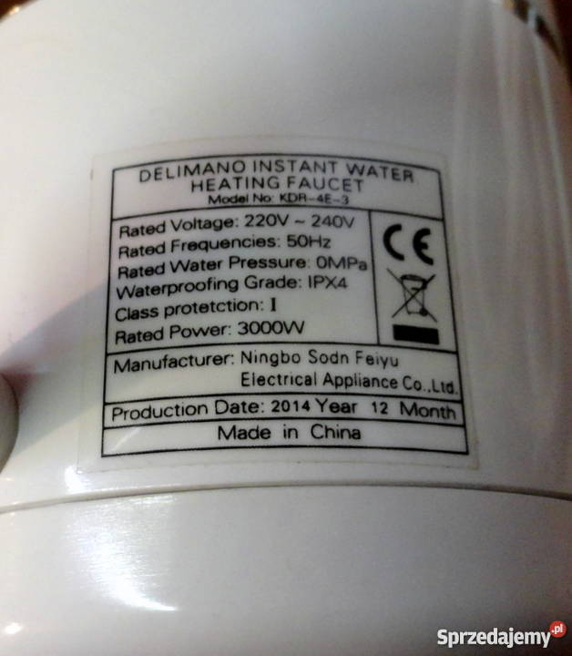 PRZEPŁYWOWY Podgrzewacz WODY DELIMANO Lombard Dom i Ogród Kościan