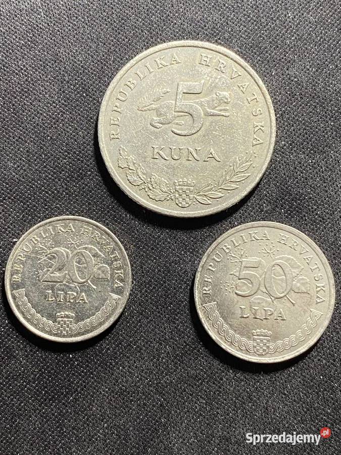 Zestaw 3 monet Chorwacja 20 50 Lipa 5 Kuna Marki