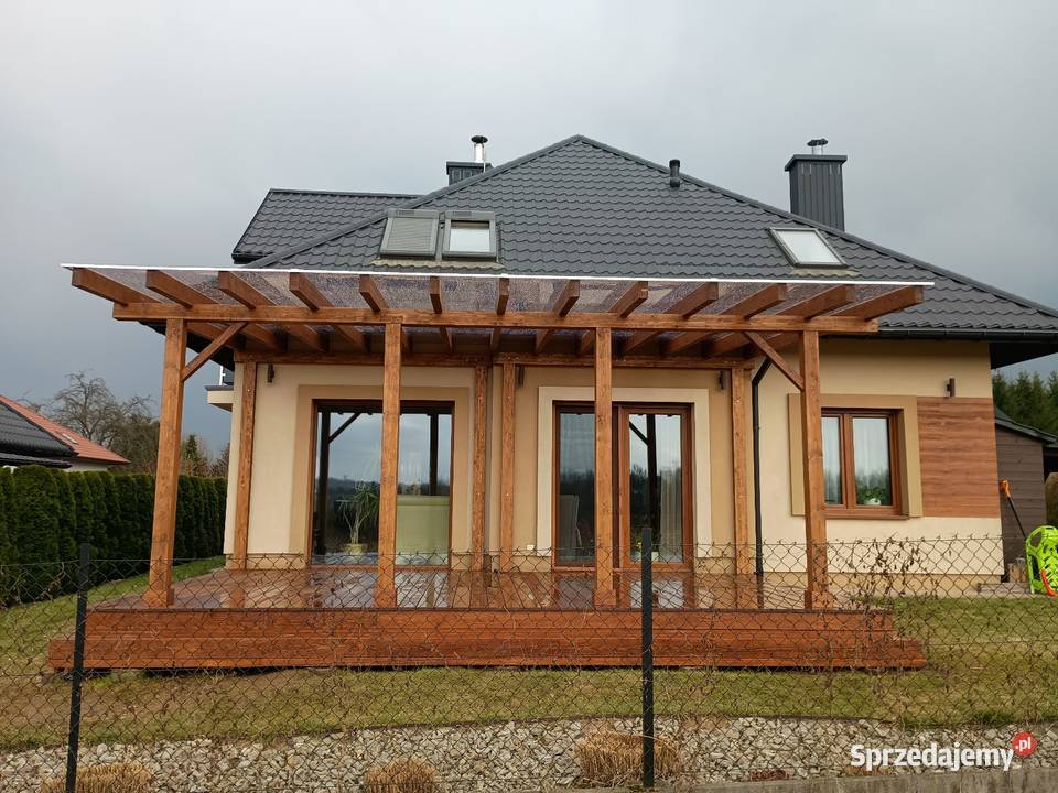 Taras drewniany zadaszenie tarasu altana pergola