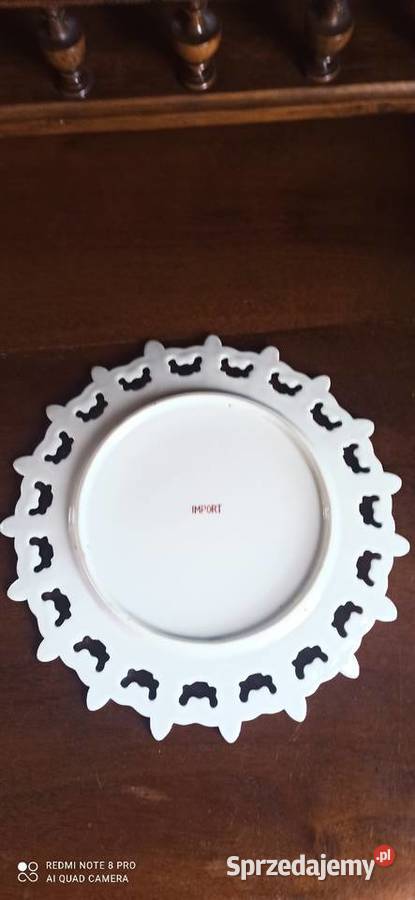 Talerz z bukietem ażur Do powieszenia Złocony Gdańsk