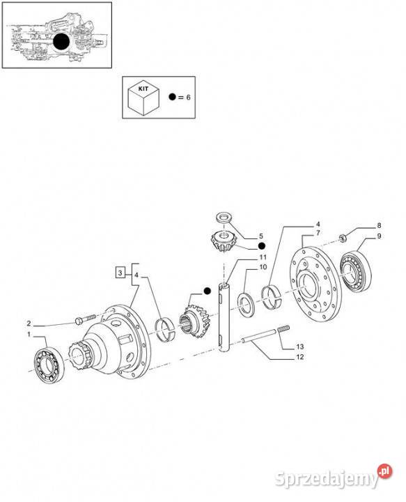 Holland T6010 Mechanizm róźnicowy 87372491