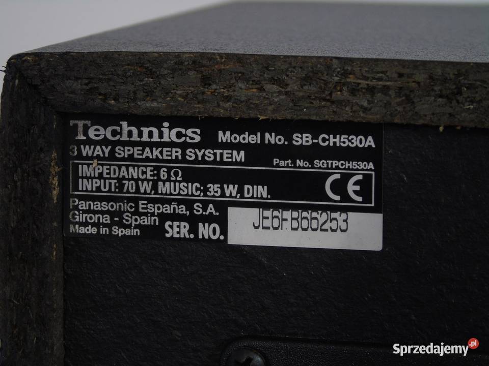 Kolumny Technics SBCH530 sprawne 2 x 70 wat Jasło sprzedam