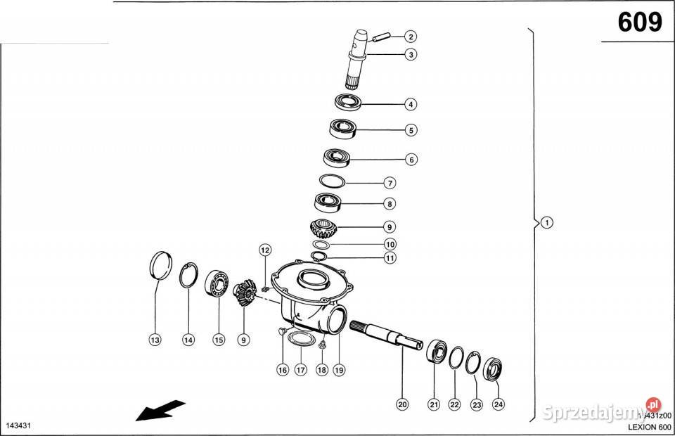 Claas Lexion 600 WAŁEK PODAJNIKA ZBOŻOWEGO Jastrzębniki