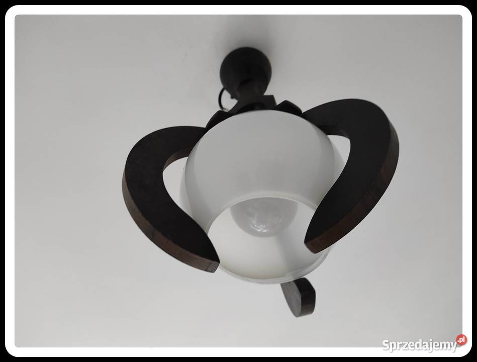 Lampa sufitowa bądź ścienna kinkiet drewno klosz biały mazowieckie Płock