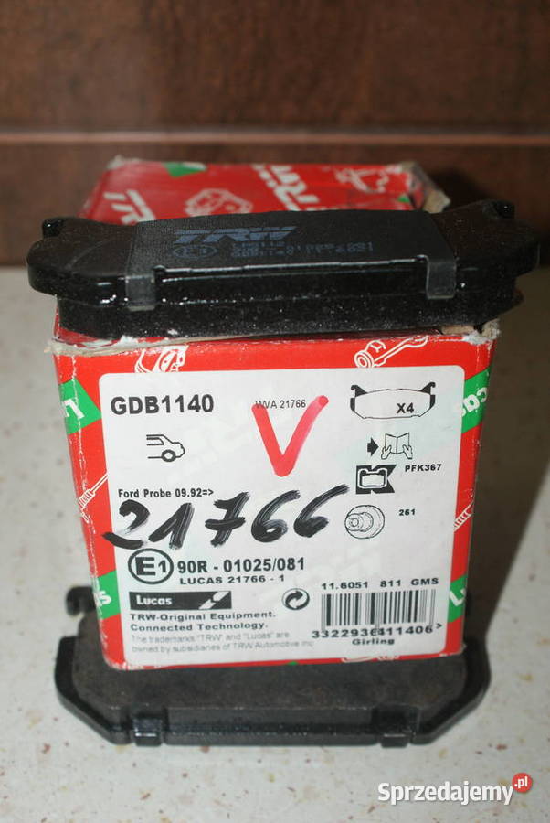 GDB1140 TRW KLOCKI HAMULC MAZDA 626 9197 TYŁ Białobrzegi