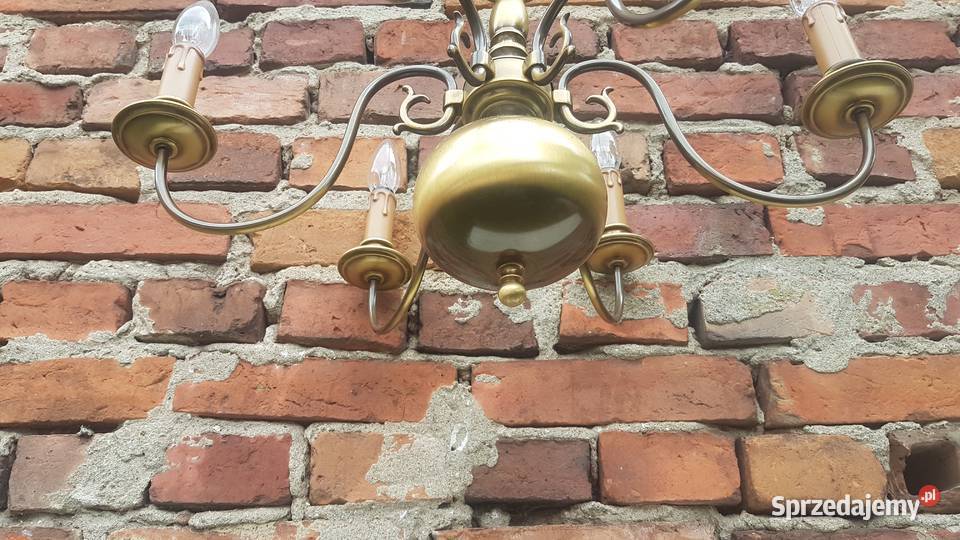 żyrandol sześcioramienny mosiężny salonowy Dargikowo
