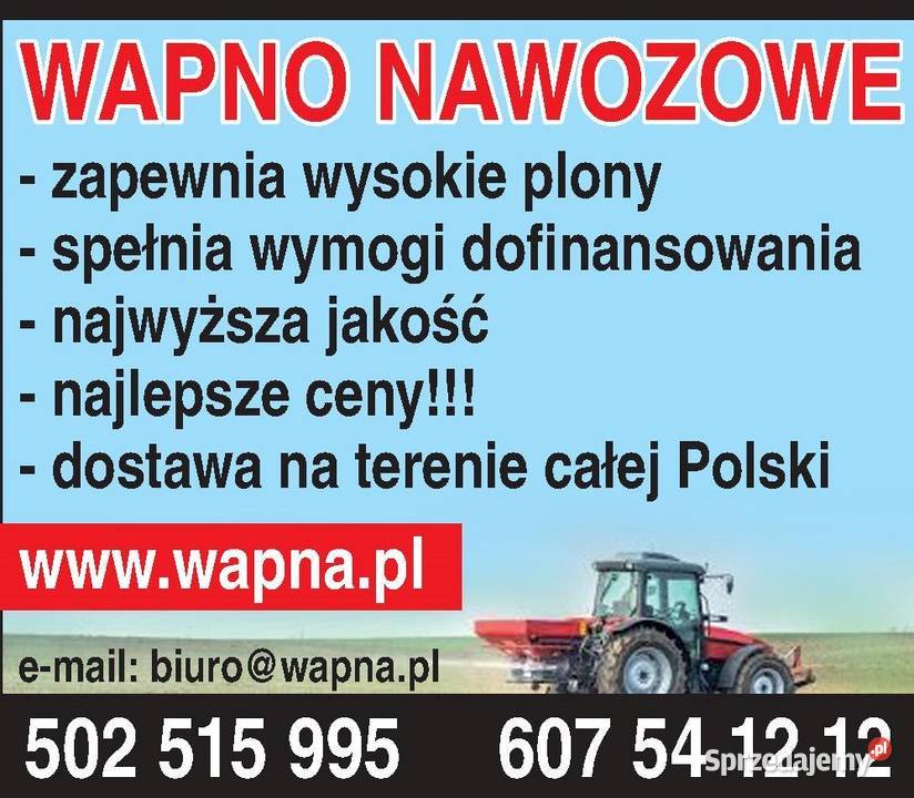 Wapno Nawozowe Kreda Węglanowe MagnezoweDOTACJE Biała Podlaska