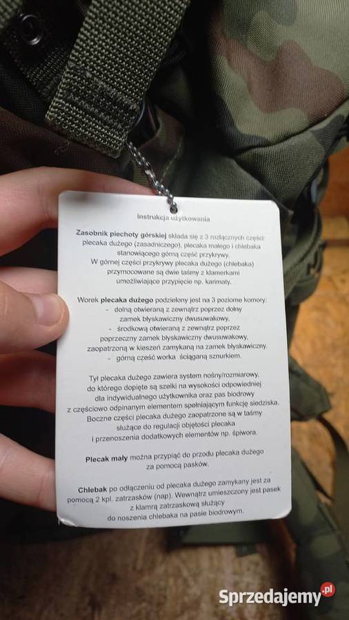 Plecak Wojskowy Zasobnik piechoty górskiej wzór Sporty strzeleckie i myślistwo