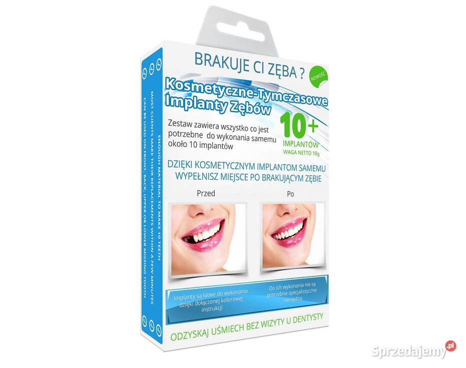 KOSMETYCZNE Implanty ToothFix TYMCZASOWE Zęby Wrocław