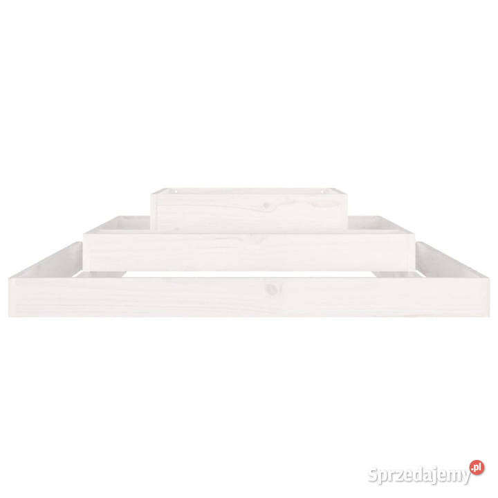 Donica biała 110x110x27 lite drewno sosnowe
