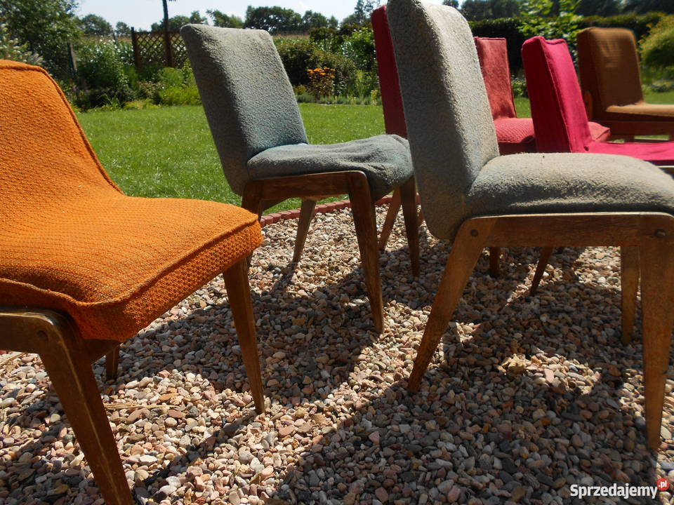 Krzesła Fotel PRL Vintage Tapicerowane AGA