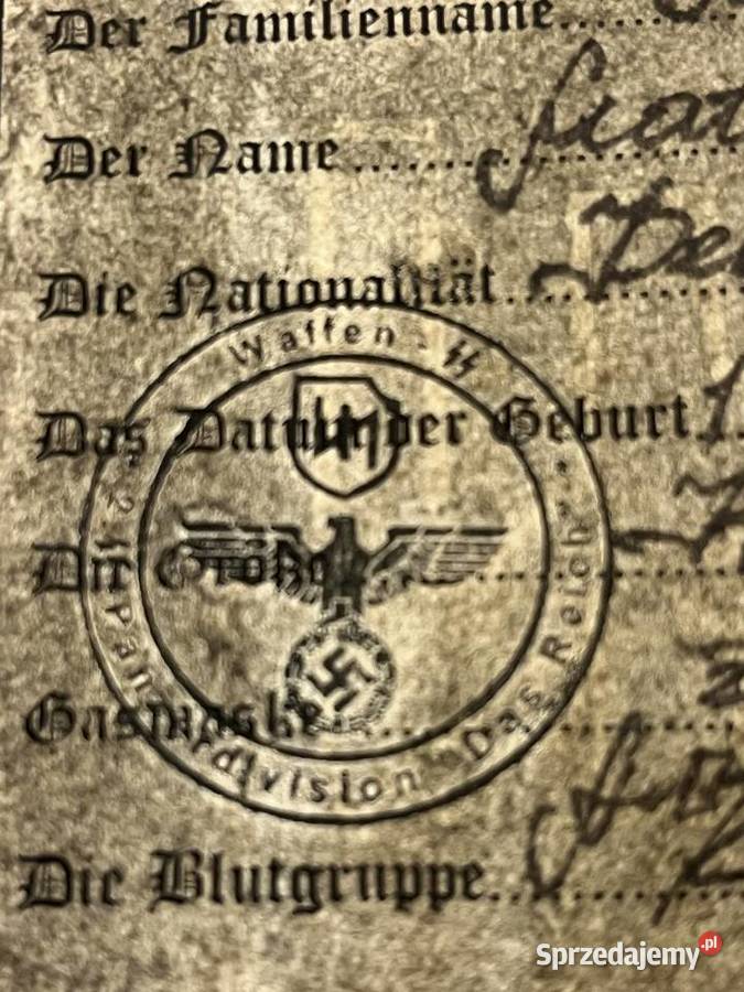 Legitymacja niemiecka okres III Rzesza Militaria Kraków sprzedam