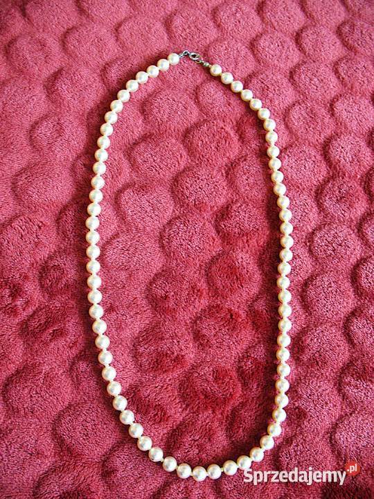 Perły krótki naszyjnik z kremowych pereł długość Siedlce sprzedam