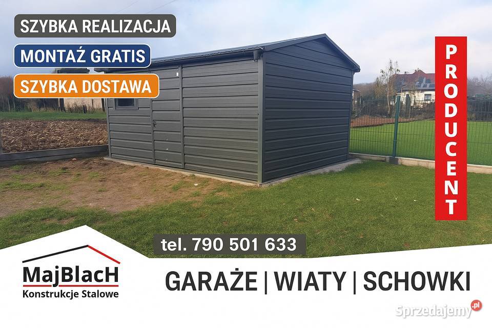 Grafit Garaż Blaszany na działkę Wiatka Garaże Jasło