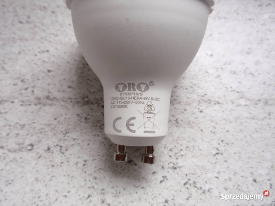 Żarówki ORO LED GU10 8W 3000k kolor biały ciepły Łódź sprzedam