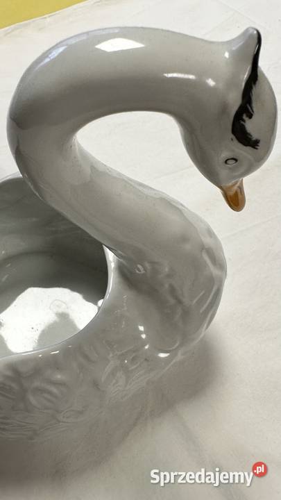 porcelanowy biały łabędż Sosnowiec