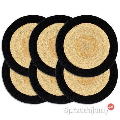 vidaXL Maty na stół 6 naturalny i czarny 38 juta mazowieckie Warszawa
