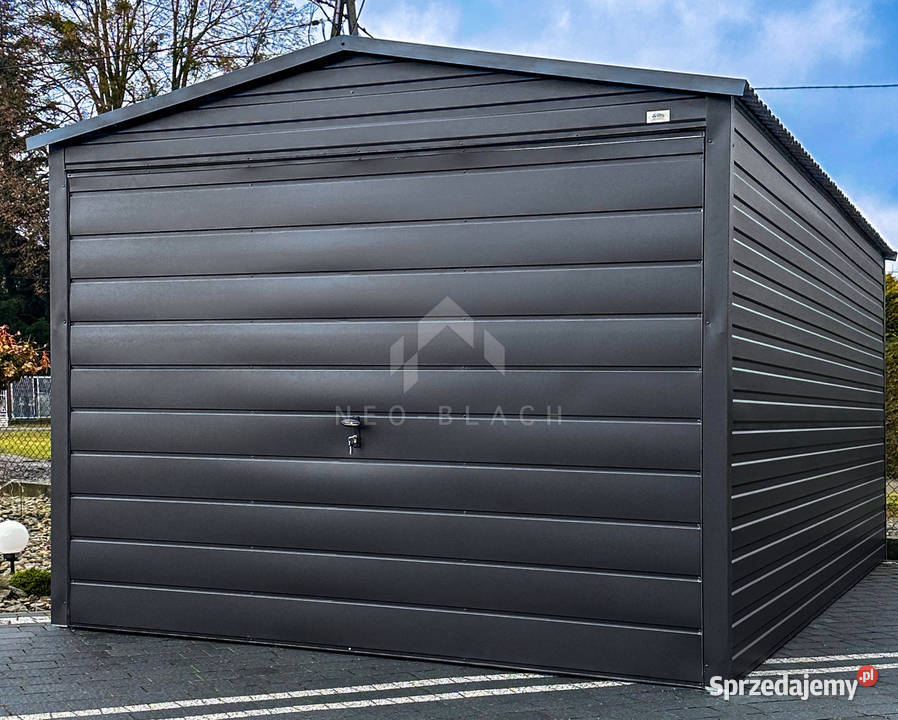 Garaż blaszany 3x5m Brama uchylna Antracyt Dach kujawsko-pomorskie Żnin