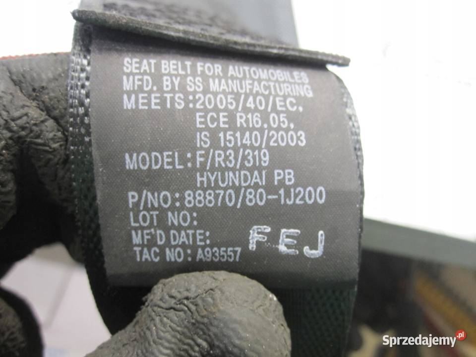 HYUNDAI I20 I 10r pas bezpieczeństwa lewy przód