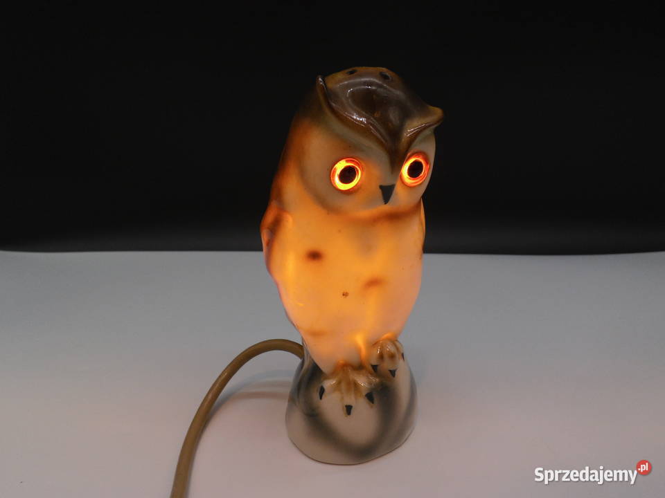 Klimatyczna Lampka Nocna SOWA Vintage PRL NRD Raszków