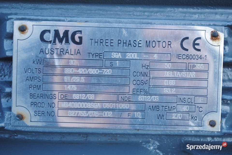 Silnik elektryczny 30kw 1475obrmin CMG lubuskie Kargowa sprzedam