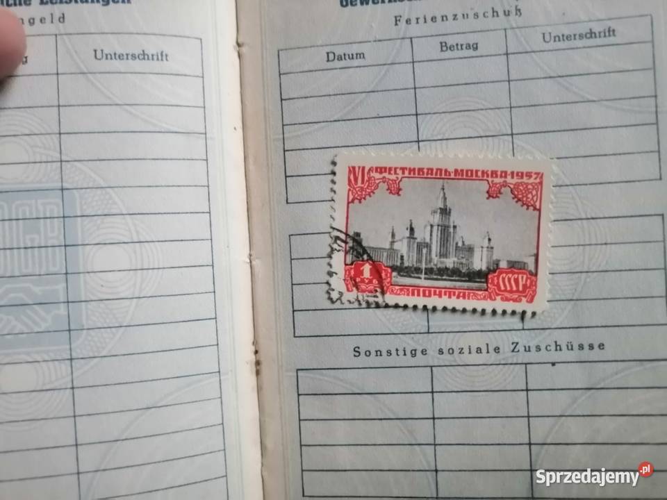 kolekcjonerska Legitymacja znaczki FDGB 1 dolnośląskie Legnica