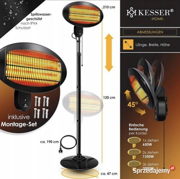 Promiennik podczerwieni grzejnik 2000W Kornica