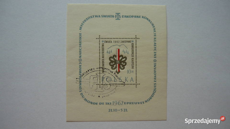 Znaczki bloczek Mistrzostwa Świata Zakopane