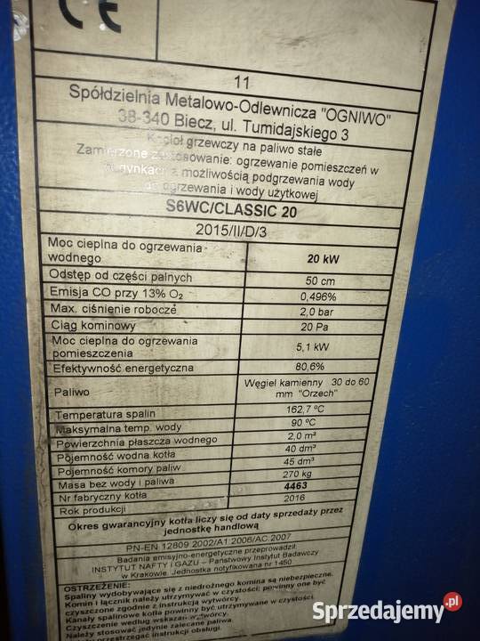 Piec coOgniwo Classic 20 kW stal Dębica