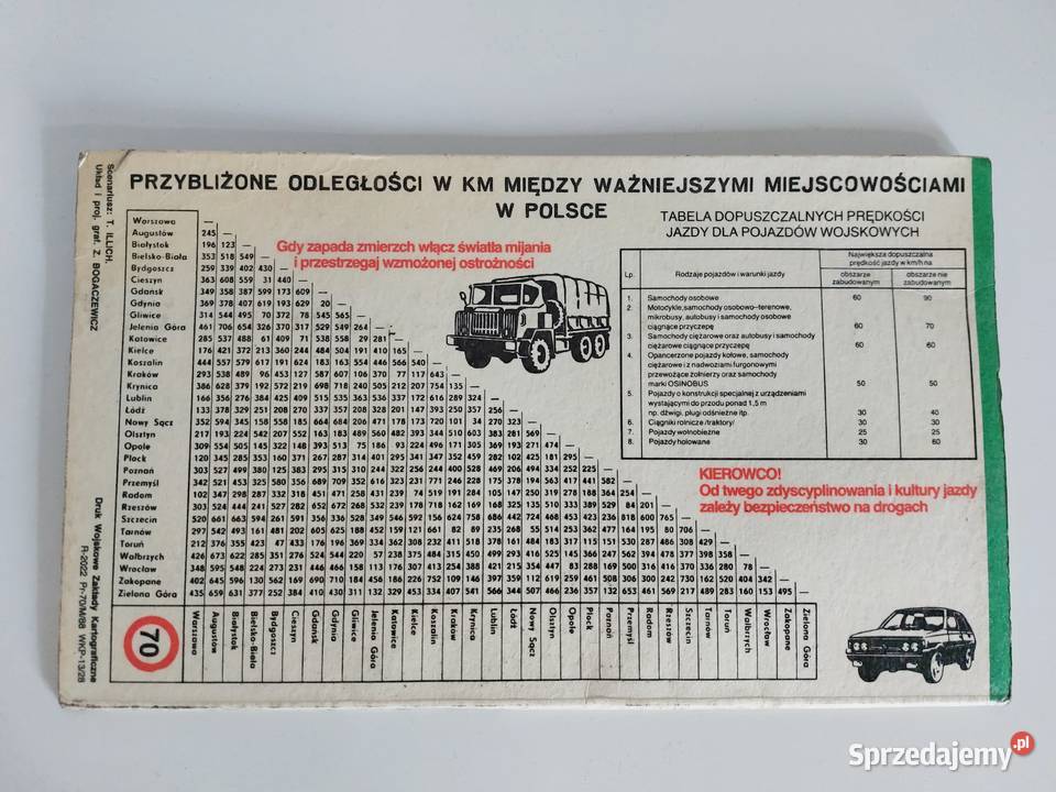 samochodowa mapa Polski MON z suplementem Pozostałe Poznań