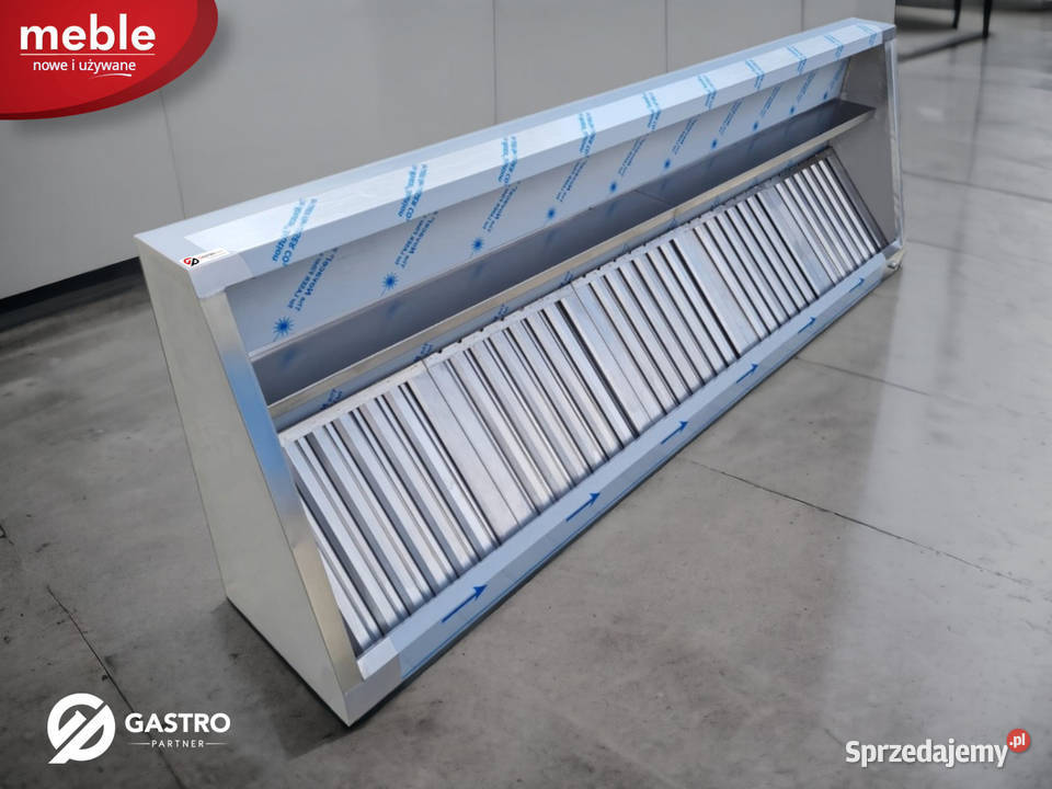 Okap skośny przyścienny spawany z filtrami Ostrów Wielkopolski