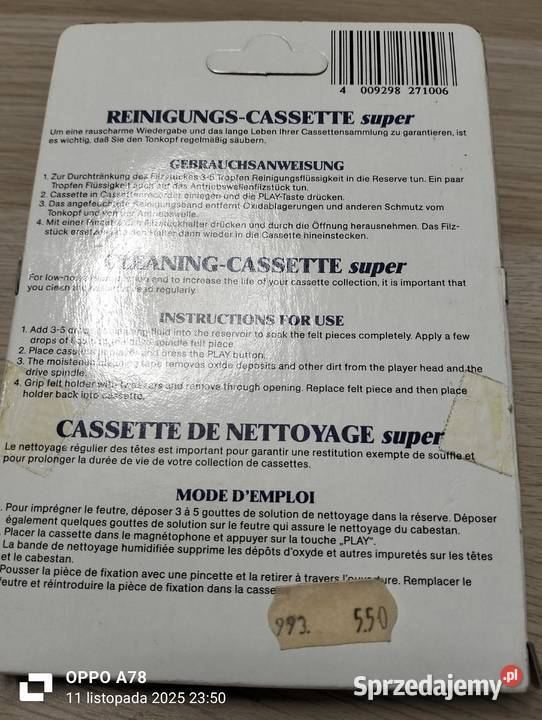 kaseta magnetofonowa czyszcząca z dawnych czasów Gryfino