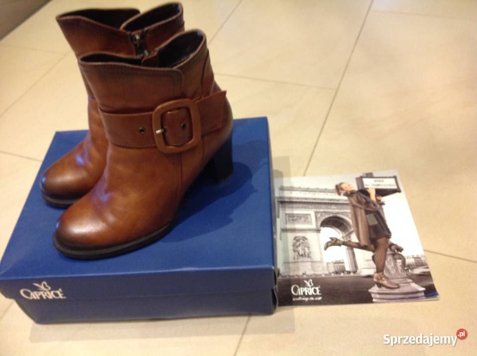 Kozaki Skórzane Damskie Botki CAPRICE 37 j Nowe Kozaki Nowa Sól