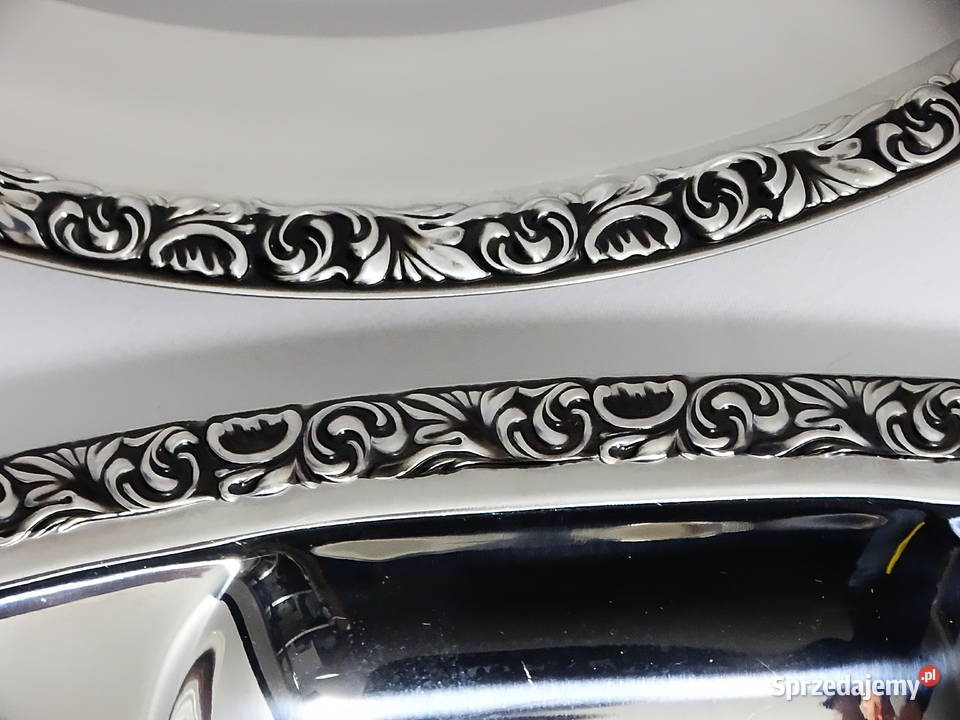 Zestaw 3 dekoracyjnych tac stal nierdzewna Biłgoraj