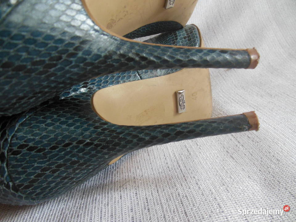 Buty czółenka wężowa skórka Buffalo London r 40 26cm Czółenka Obuwie świętokrzyskie