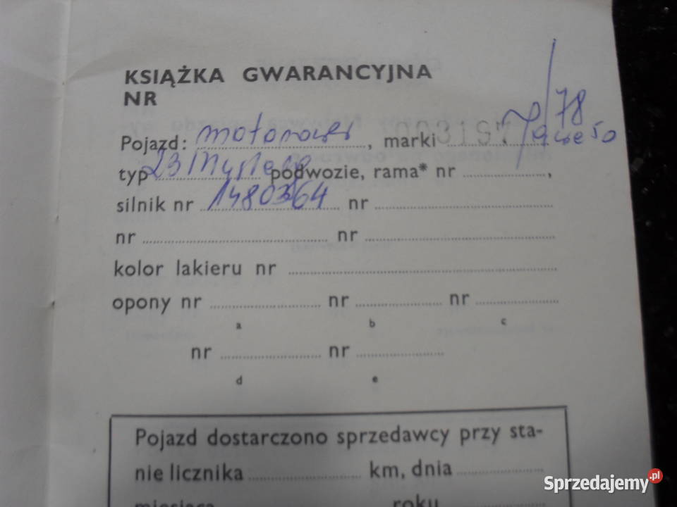 książka Gwarancyjna JAWA 50 oryginał Tłuszcz