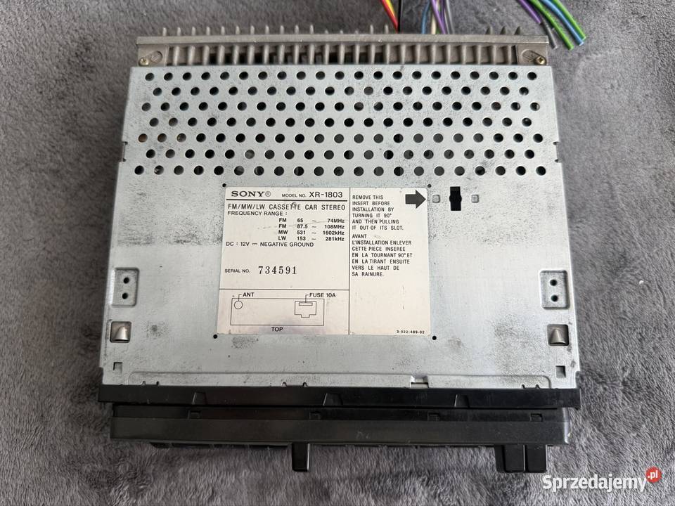 Radiodtwarzacz samochodowy na kasety SONY XR1803 zdejmowany panel Radioodtwarzacze sprzedam