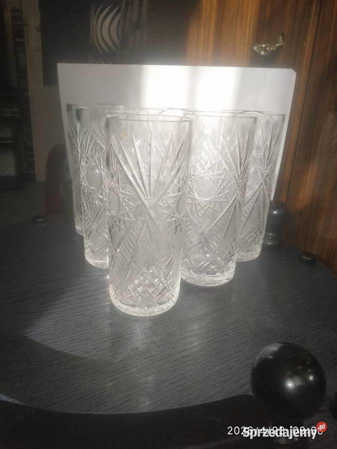 Vintage 6 szklan long drink ręcznie szlifowanych Koszalin