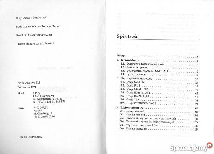 MathCAD Math Cad Dariusz Żurakowski Bielsko-Biała