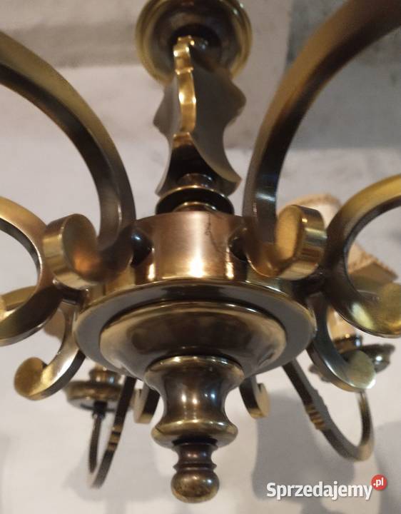 Żyrandol stary mosiądz dwa kinkiety Krotoszyn sprzedam