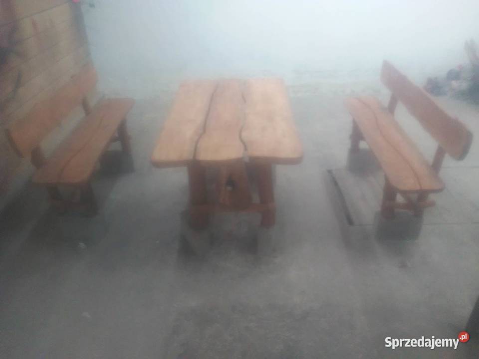 NOWY Recznie wykonany stół i 2 ławki do ogrodu Żółkiewka-Osada sprzedam